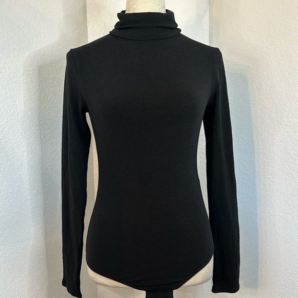 Madewell Turtleneck Long Sleeve Bodysuit Black Size Medium NWT - Picture 4 of 12